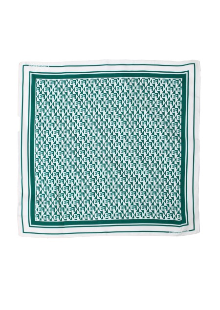 Shop ELISABETTA FRANCHI  Strangolino: Elisabetta Franchi silk foulard. FO01F26E2-AT5SMERALDO/BURRO